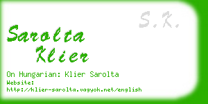 sarolta klier business card